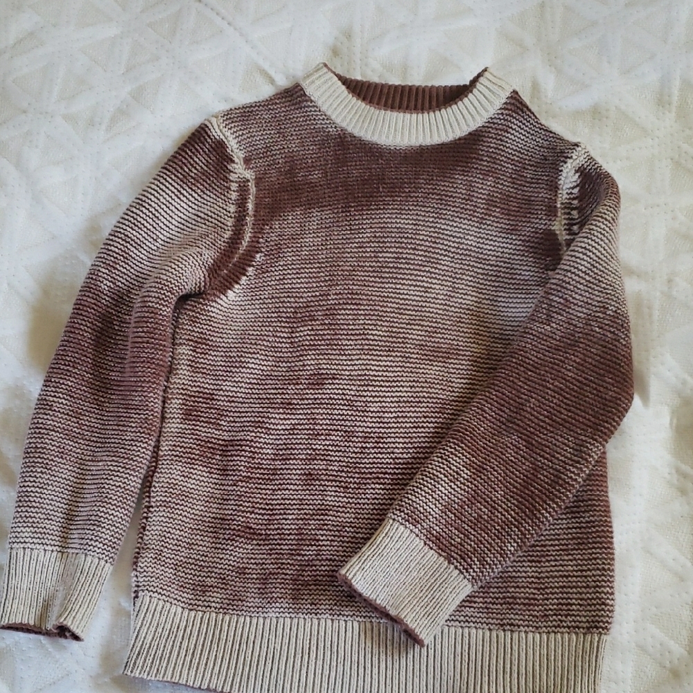 Brown and Cream Knit Sweater
